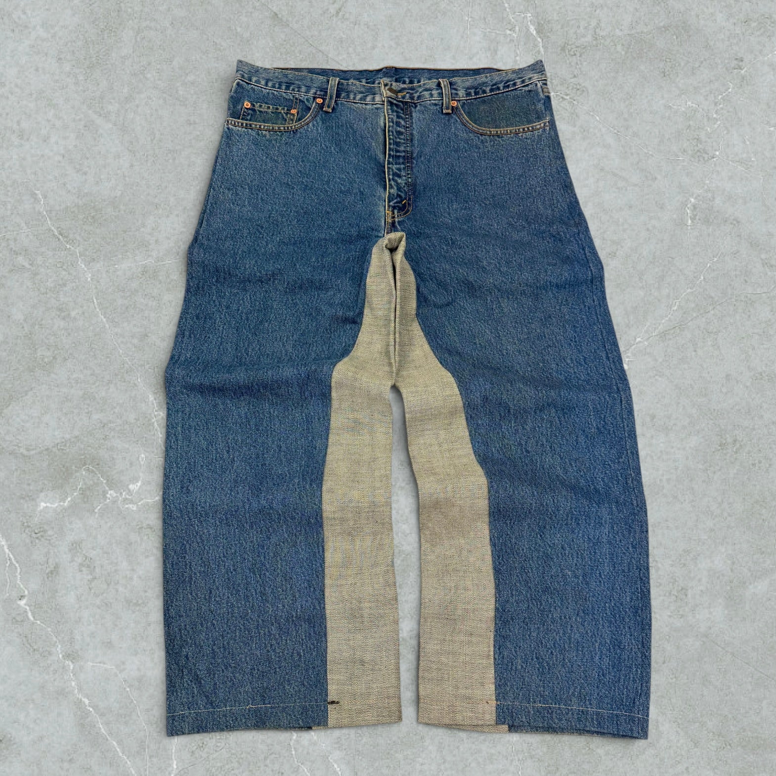 Jeans Levis 615 Orange Tab Patchwork Ultra Baggy Vintage [52 IT]