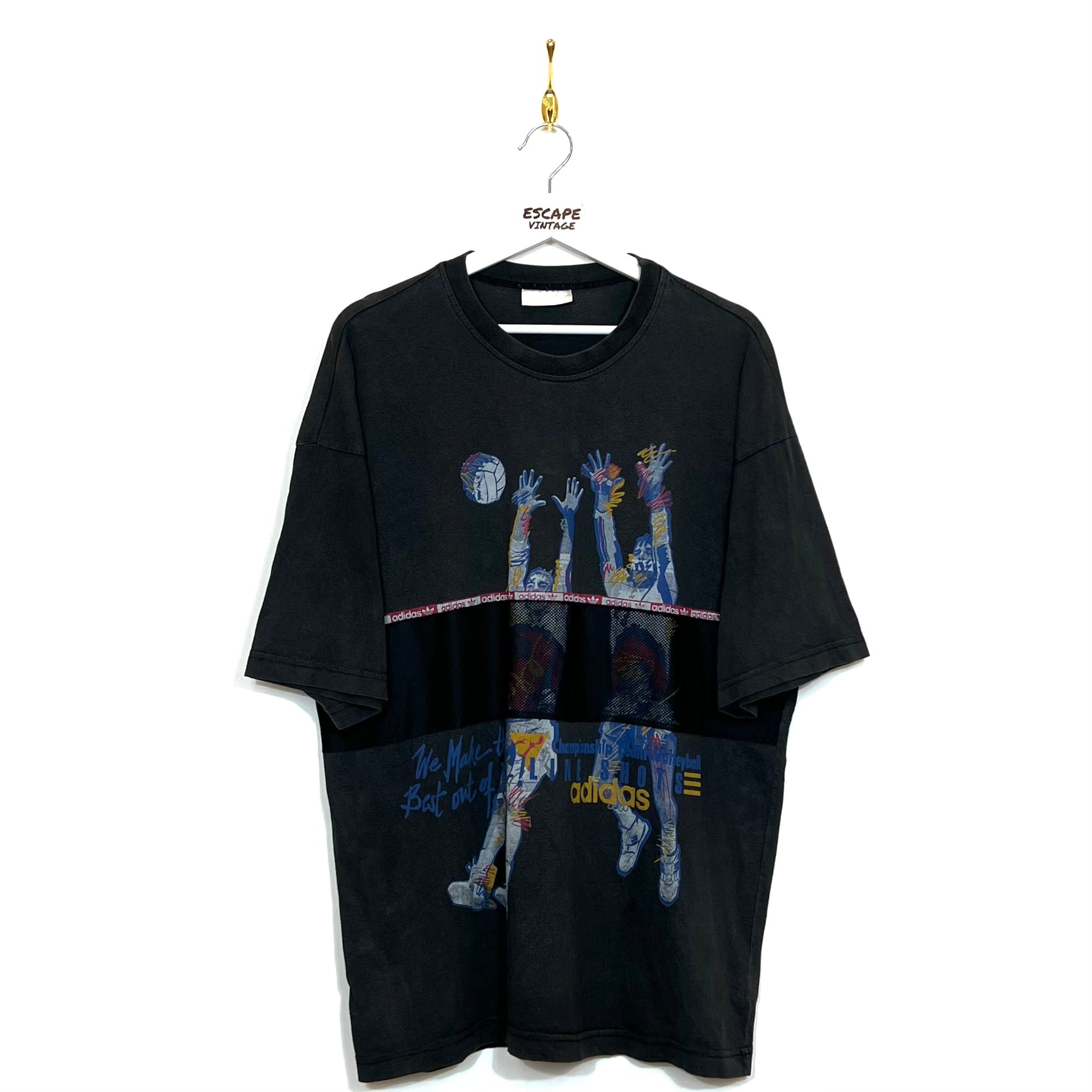 [RARA] 90s T-Shirt Adidas Grafica Vintage [L]
