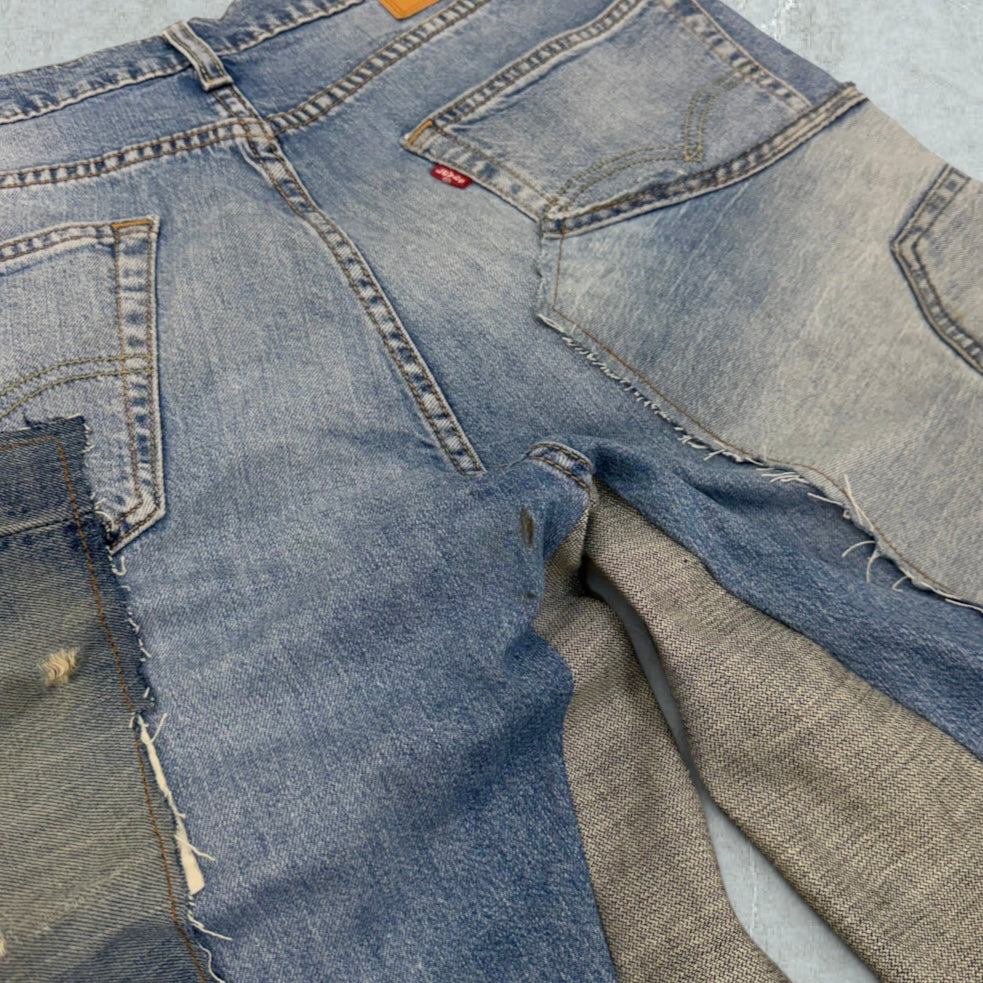 Jeans Levis 501 Patchwork Super Baggy Vintage [48 IT]