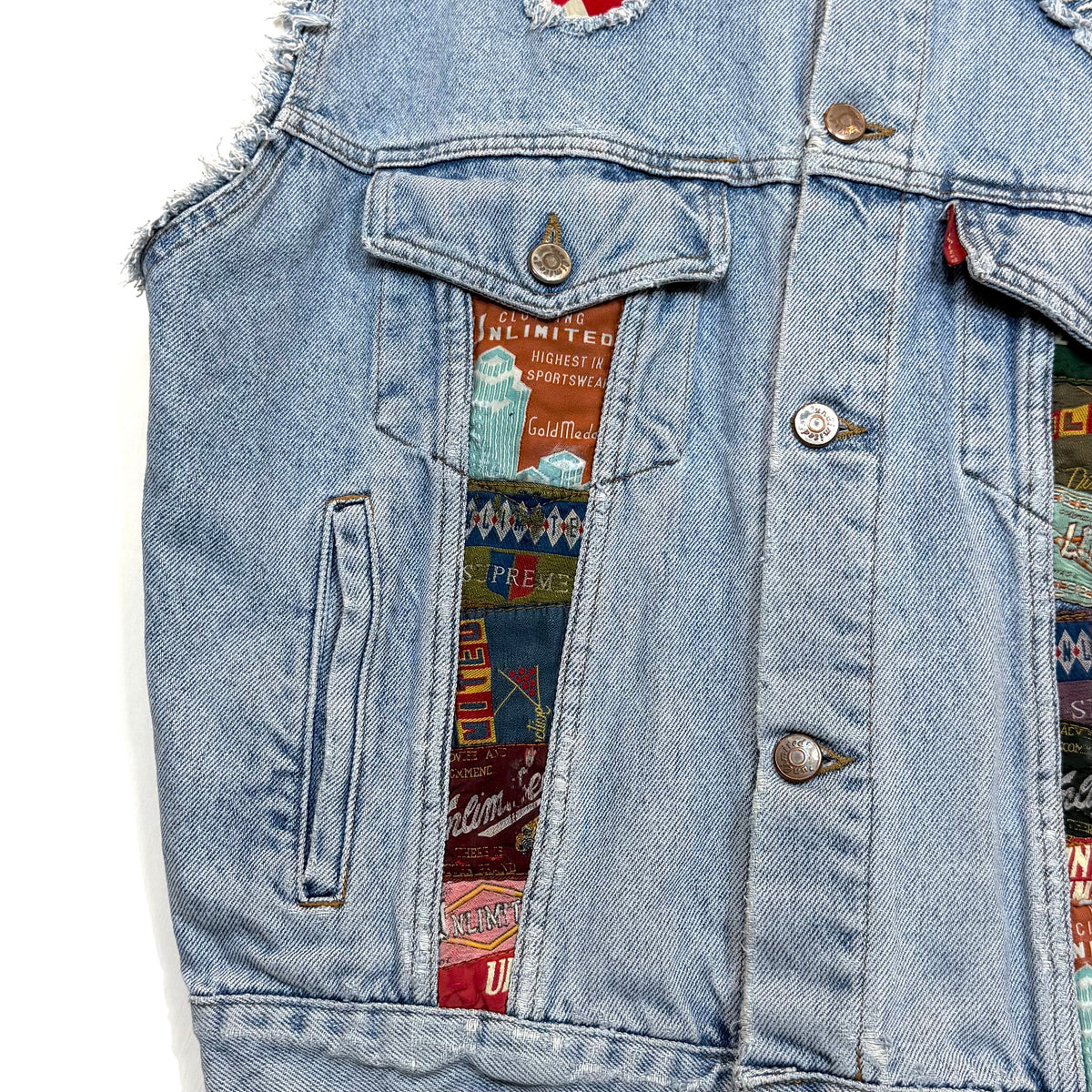 Y2K Gilet In Denim Hip Hop Vintage [M]
