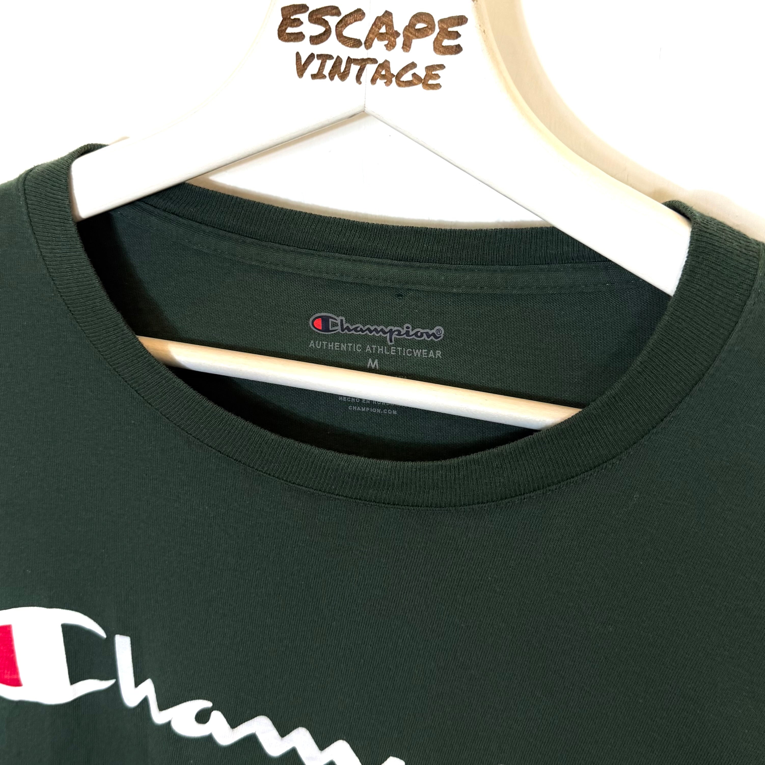 00s T-Shirt Champion Maniche Lunghe Vintage [M]