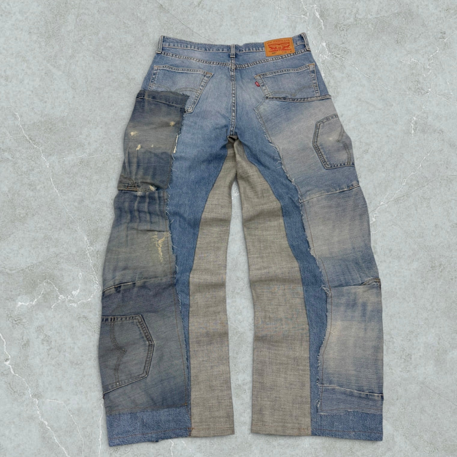 Jeans Levis 501 Patchwork Super Baggy Vintage [48 IT]