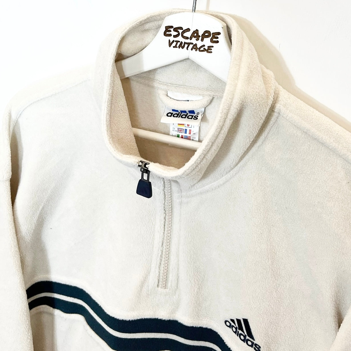 [RARA] 90s Felpa Adidas In Pile Vintage [XL]