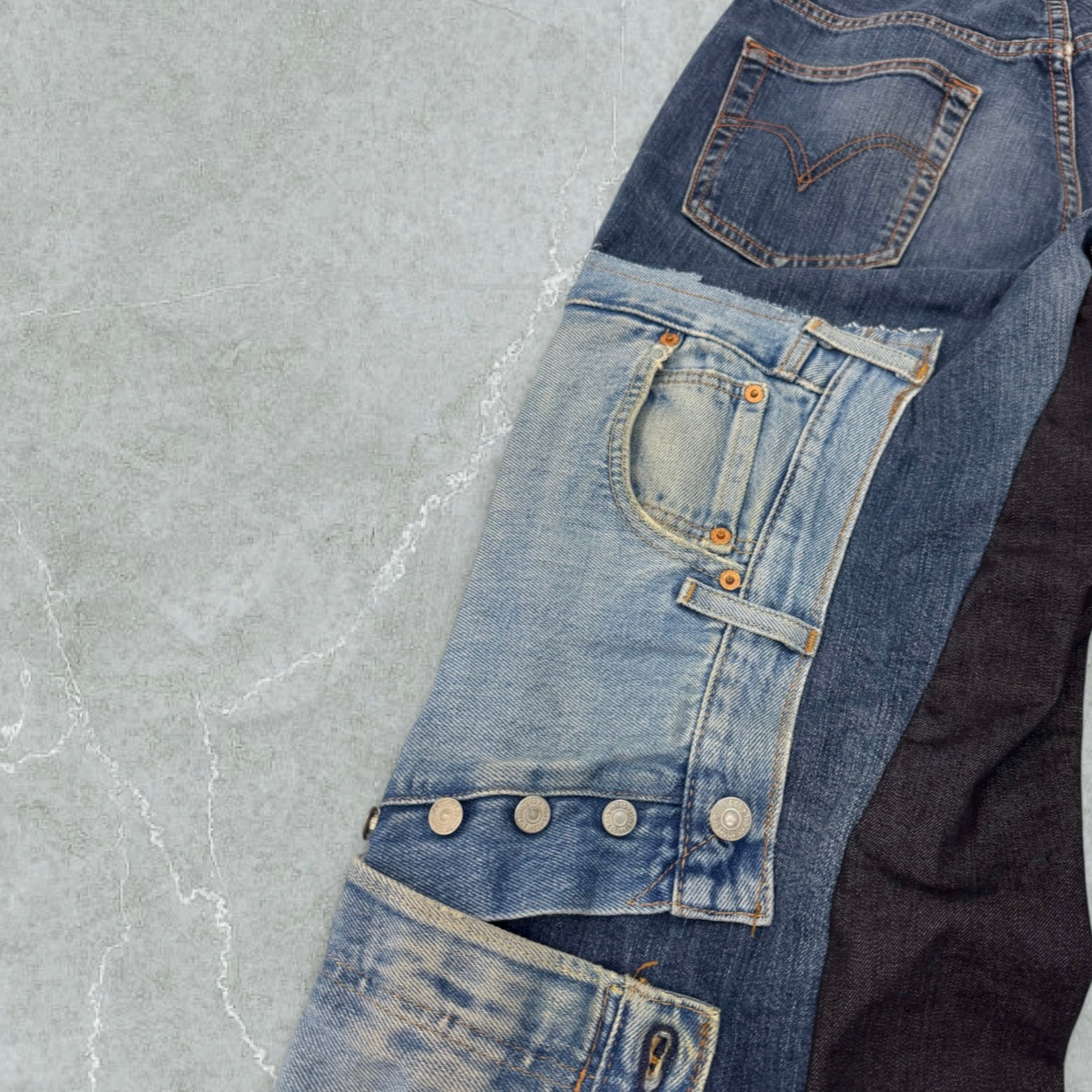 Jeans Levis 525 Patchwork Ultra Baggy Vintage [44 IT]