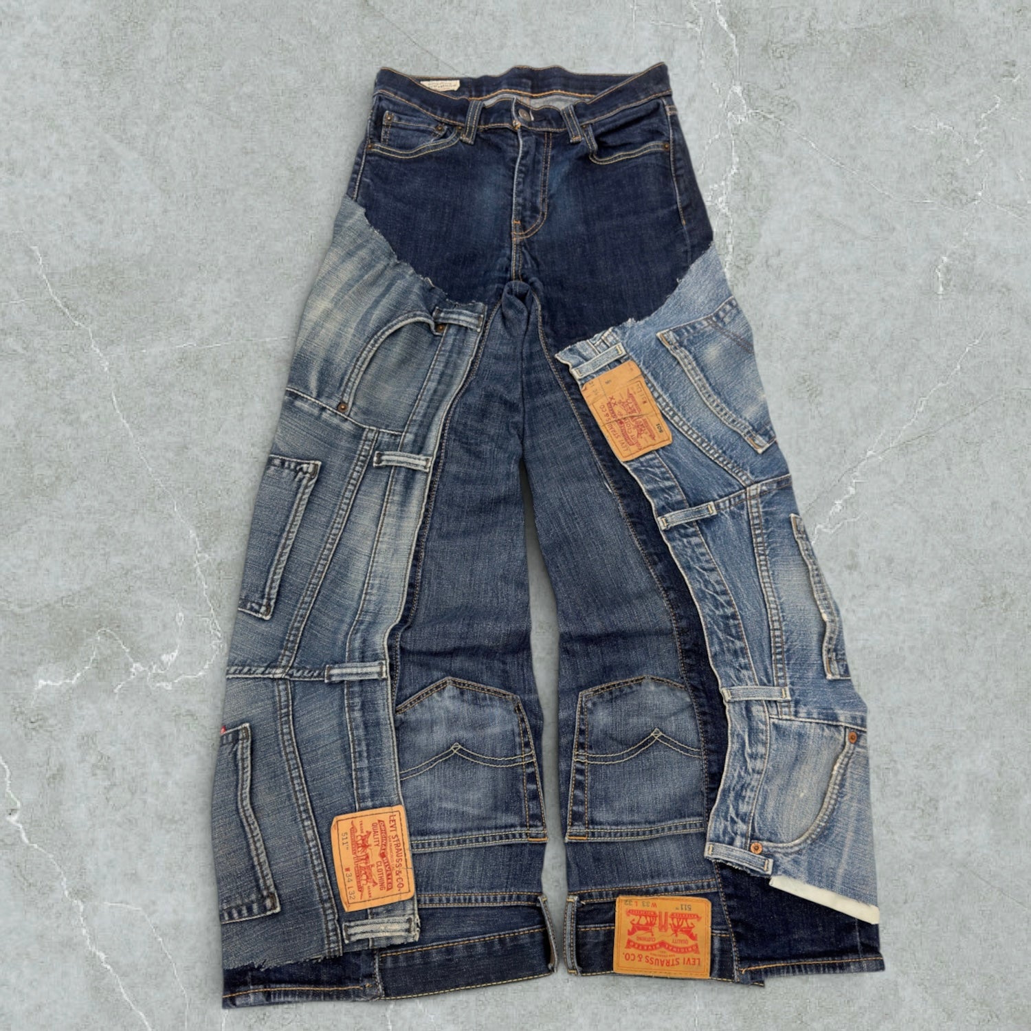 Jeans Levis 519 Patchwork Ultra Baggy Vintage [43 IT]