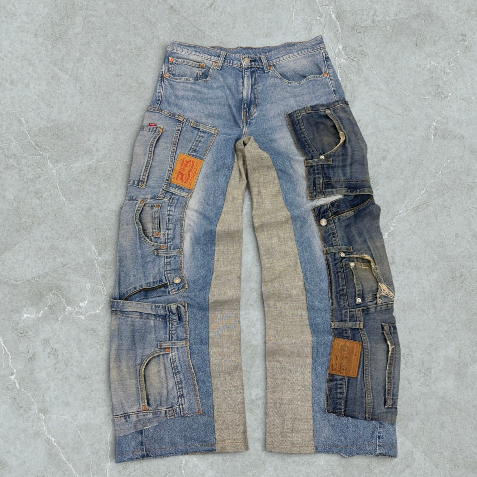 Jeans Levis 501 Patchwork Super Baggy Vintage [48 IT]