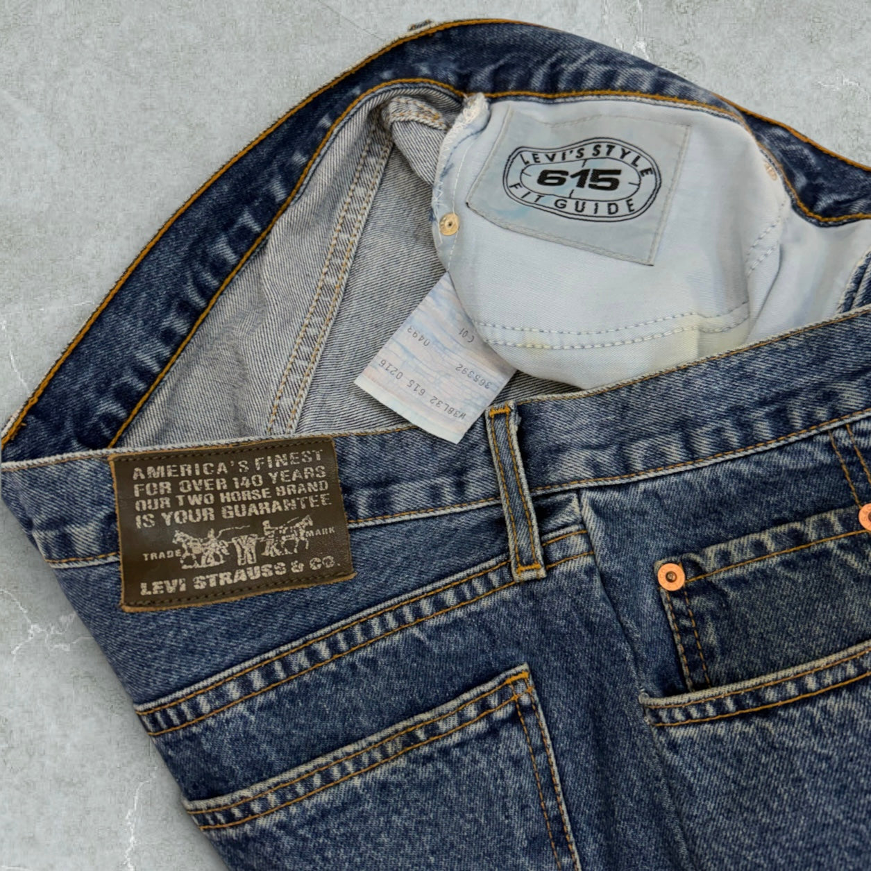 Jeans Levis 615 Orange Tab Patchwork Ultra Baggy Vintage [52 IT]