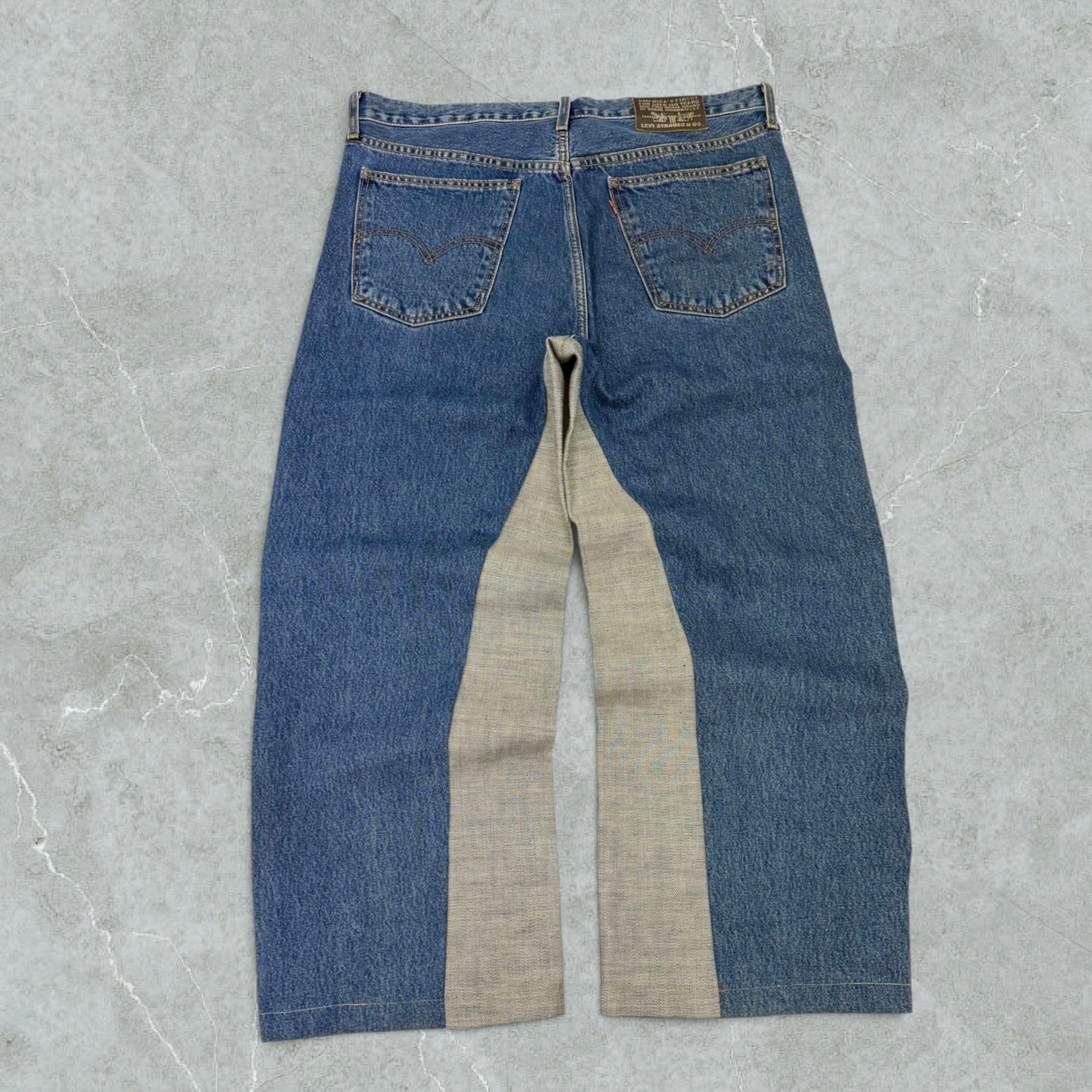 Jeans Levis 615 Orange Tab Patchwork Ultra Baggy Vintage [52 IT]