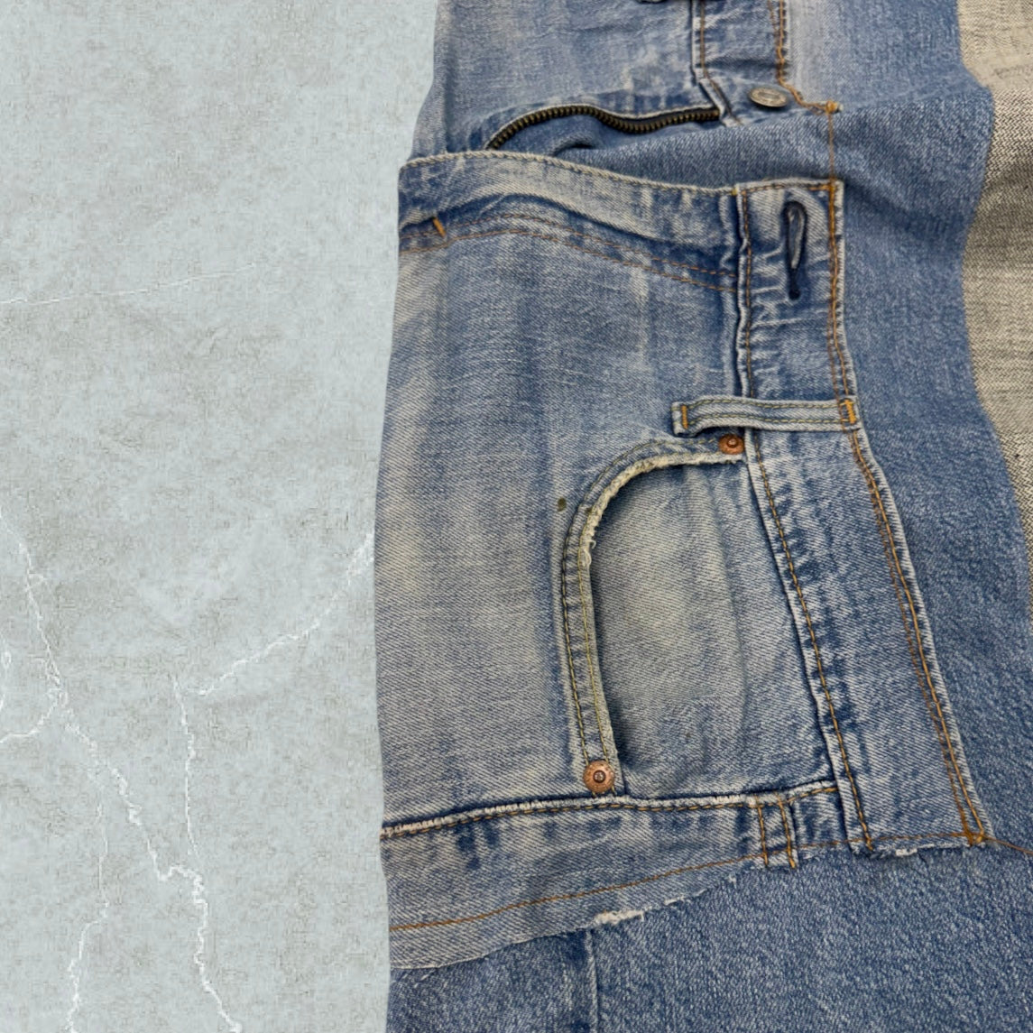 Jeans Levis 501 Patchwork Super Baggy Vintage [48 IT]