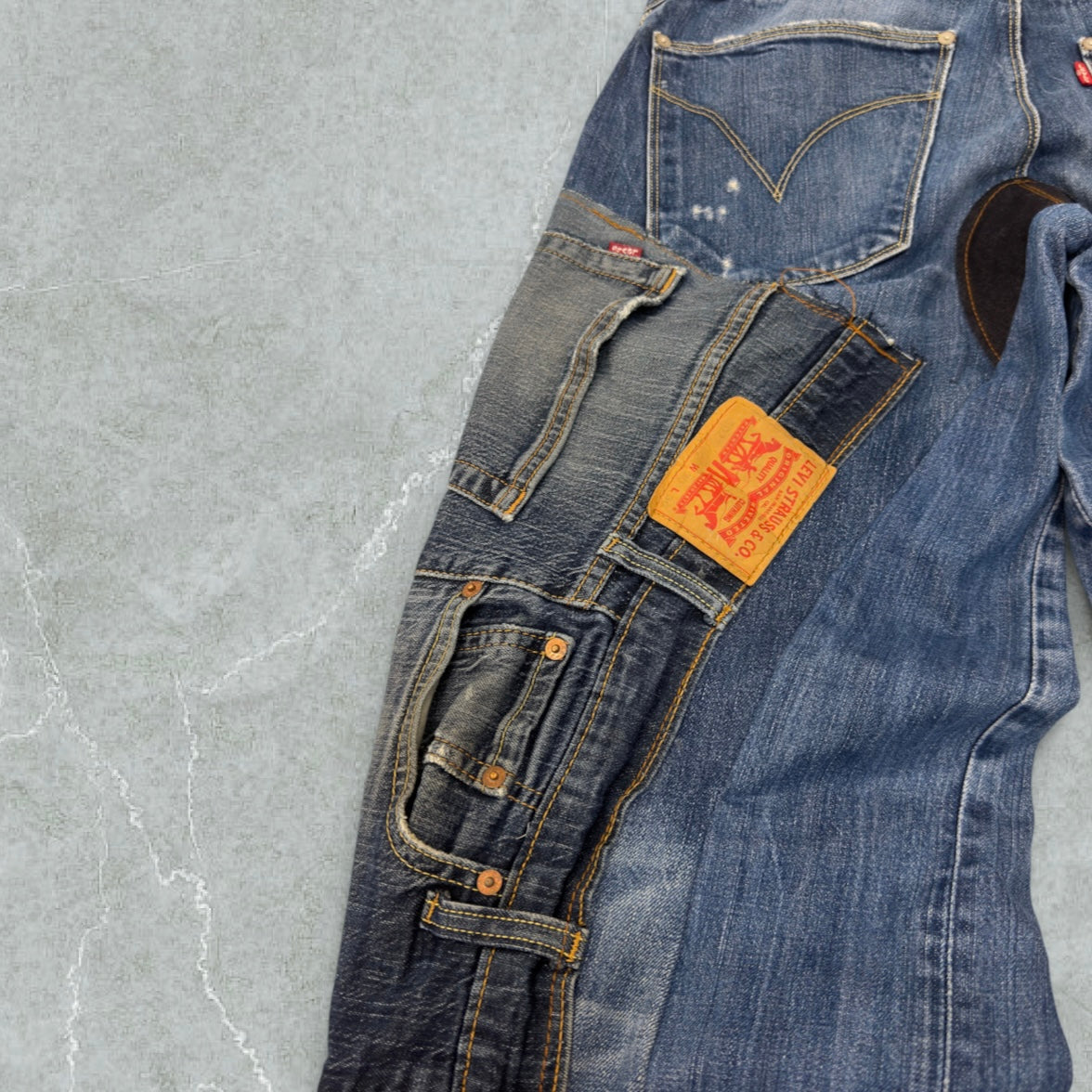 Jeans Levis Patchwork Super Baggy Vintage [46 IT]