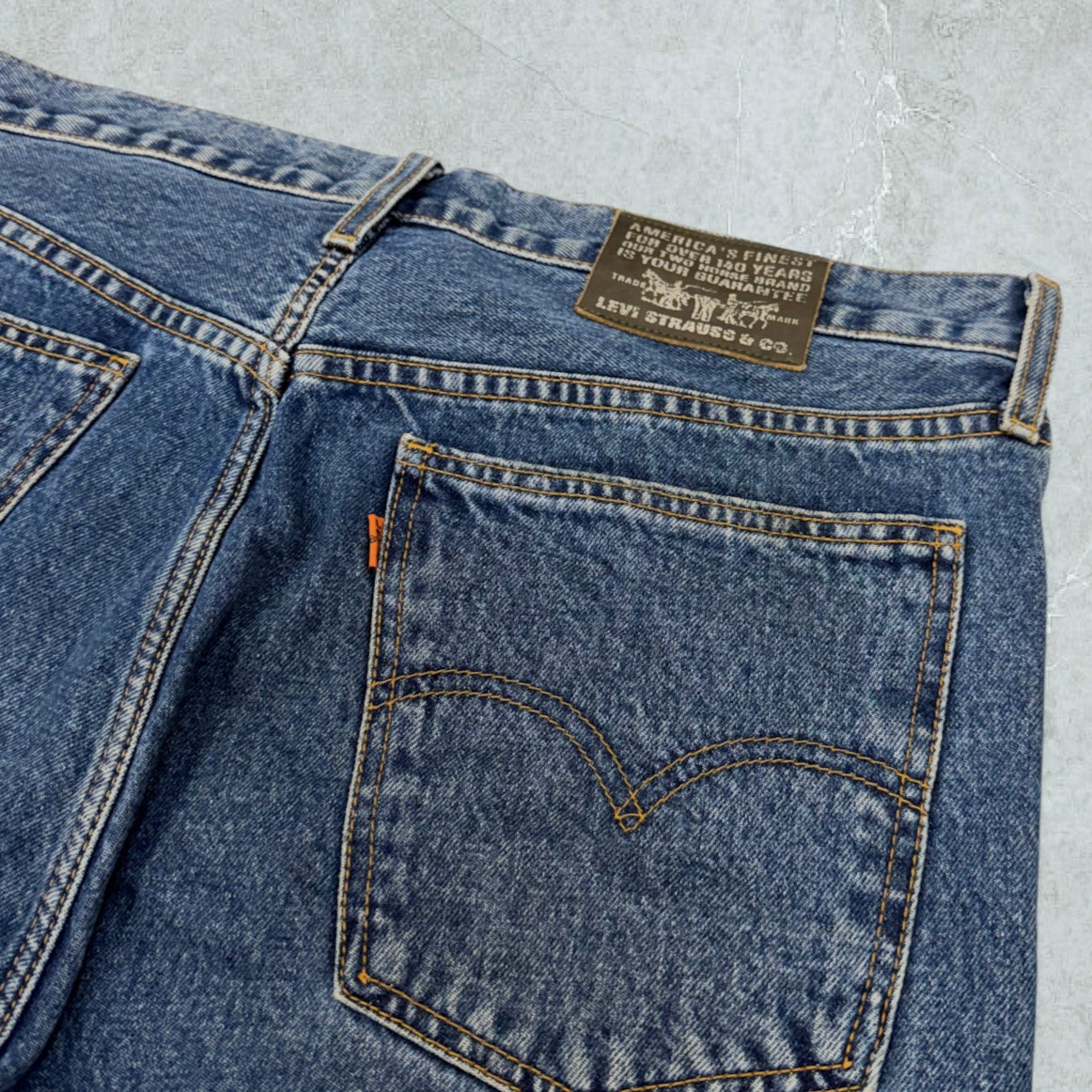Jeans Levis 615 Orange Tab Patchwork Ultra Baggy Vintage [52 IT]