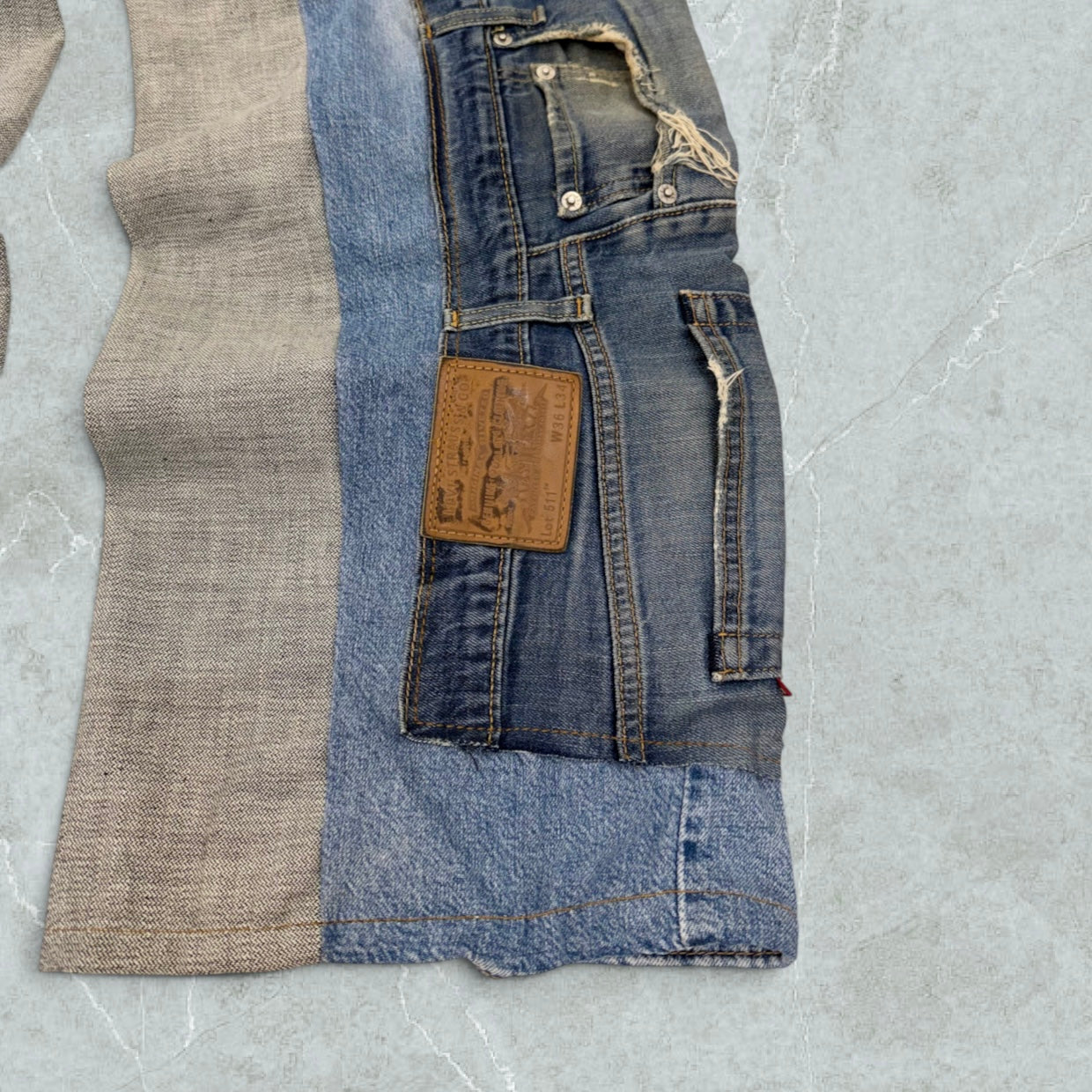 Jeans Levis 501 Patchwork Super Baggy Vintage [48 IT]