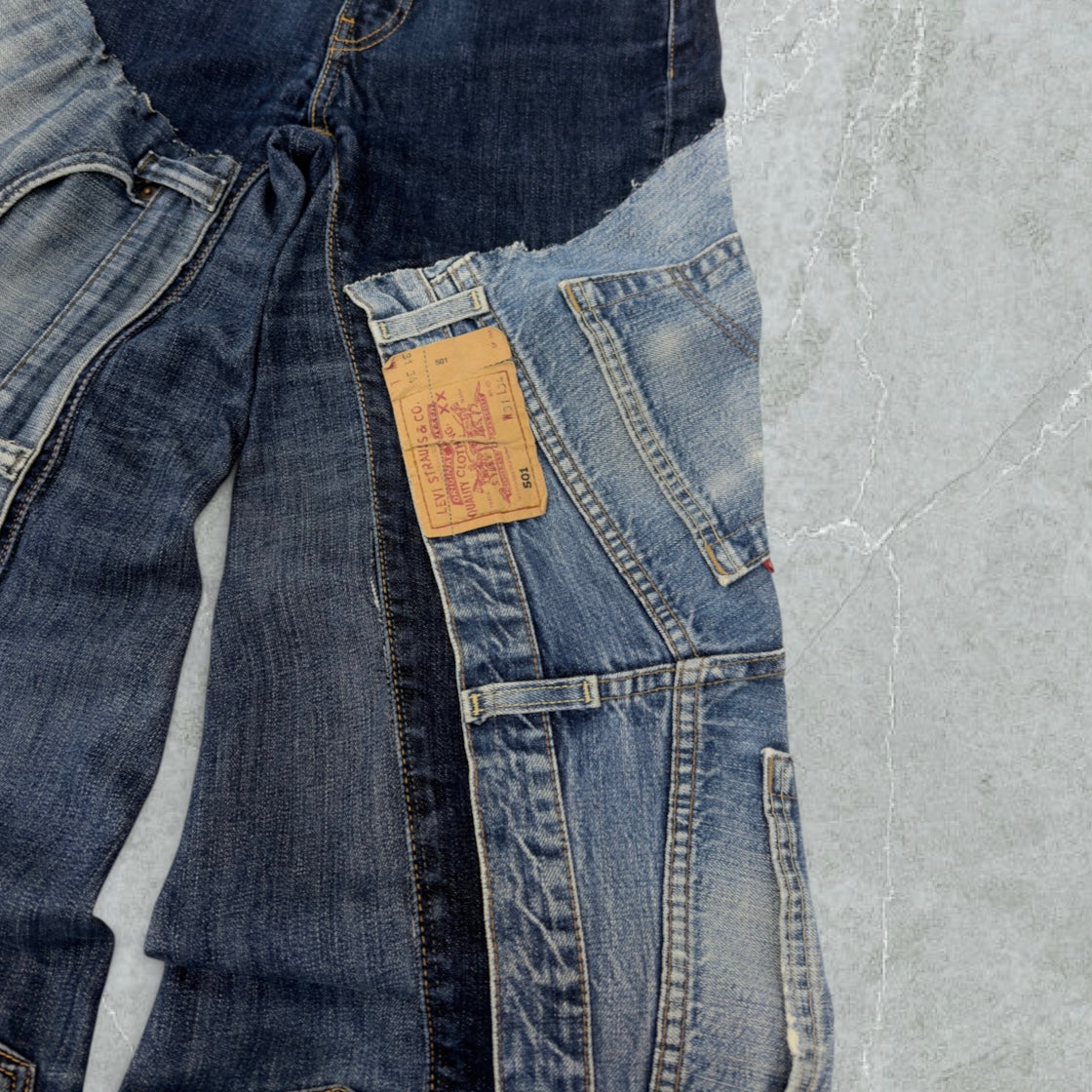 Jeans Levis 519 Patchwork Ultra Baggy Vintage [43 IT]