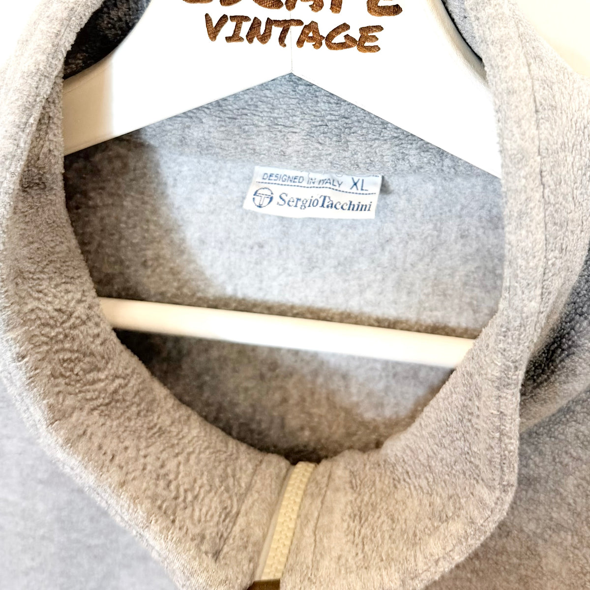 90s Felpa Sergio Tacchini 1/4 Zip In Pile Vintage [XL]