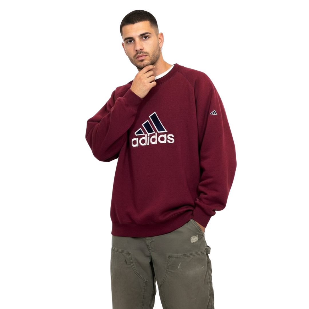 [RARA] 90s Felpa Adidas Big Logo Vintage [XL]