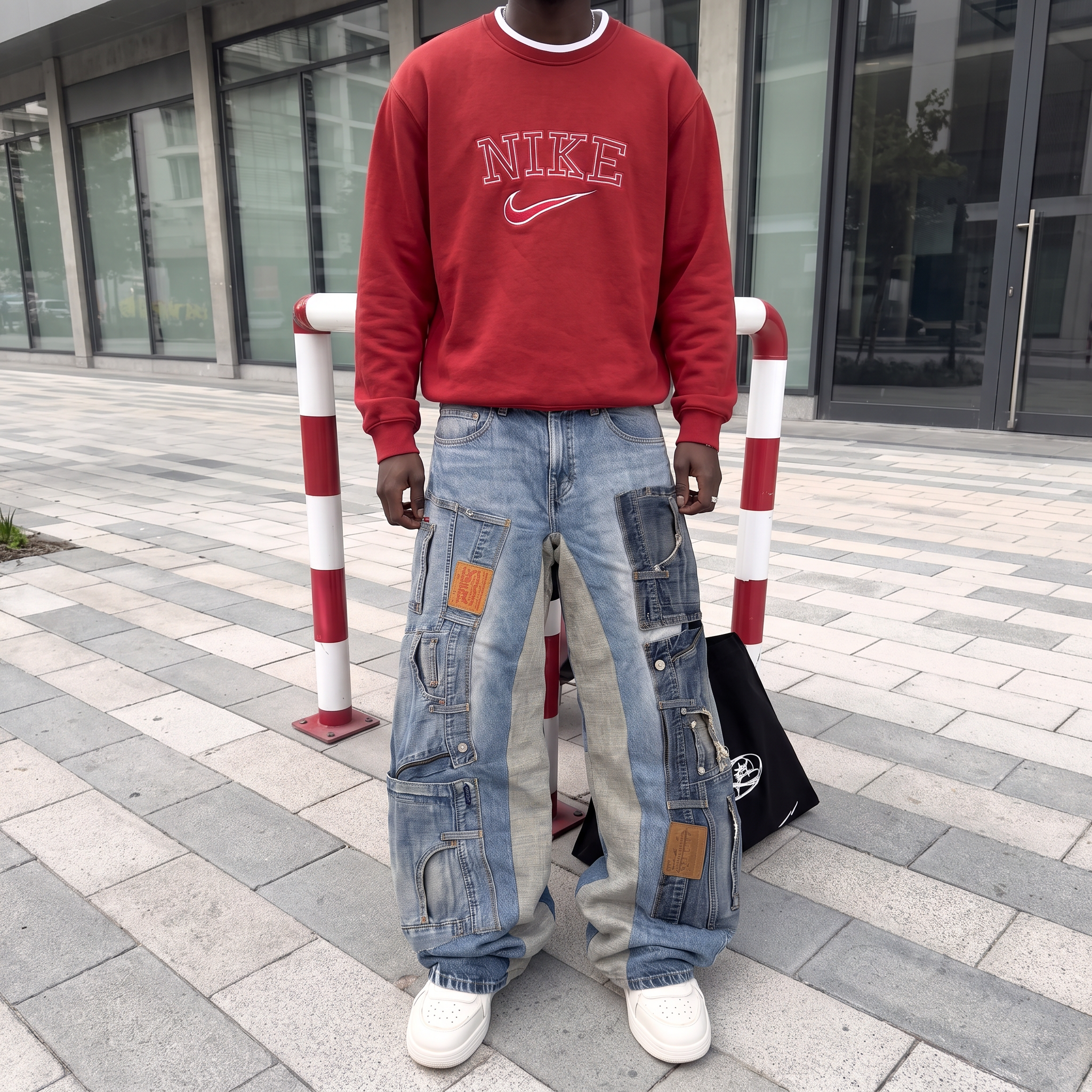 [LIMITED EDITION] Jeans Levis 501 Patchwork Super Baggy Vintage [48 IT]